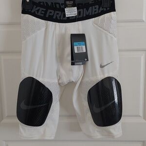 Nike White Compression Girdle with Black Knee Pads